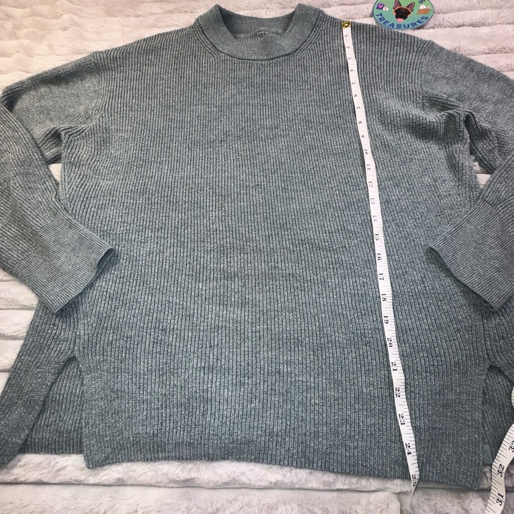 Lululemon Sweater Womens 8 Merino Wool-Blend Ribbed Crewneck Teal Green boxy fit - Picture 5 of 9